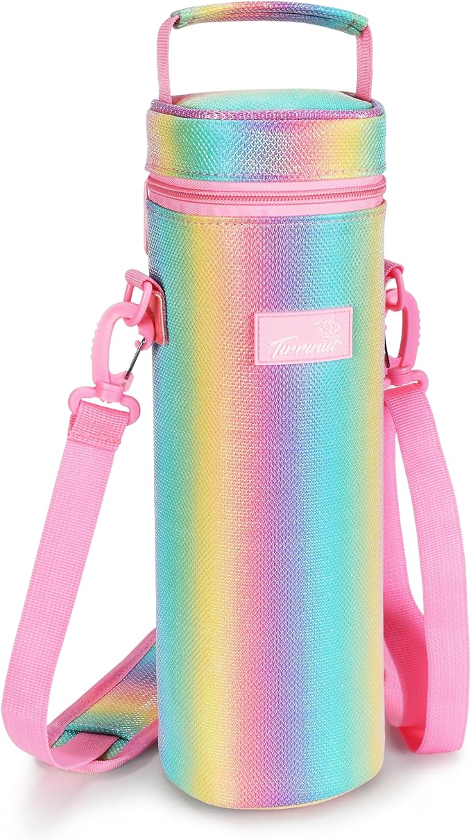 Tirrinia Single Bottle Wine Carrier Bag, Insulated Travel Cooler Tote with Shoulder Strap for Picnic, Party, BYOB Restaurant, Portable One Bottle Chiller Container, Gift for Wine Lovers