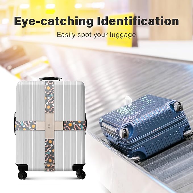 Luggage Straps for Suitcases,Adjustable Luggage Elastic Belt, Travel Essentials for Airport,Station, Vibrant Designs, Mori Girl