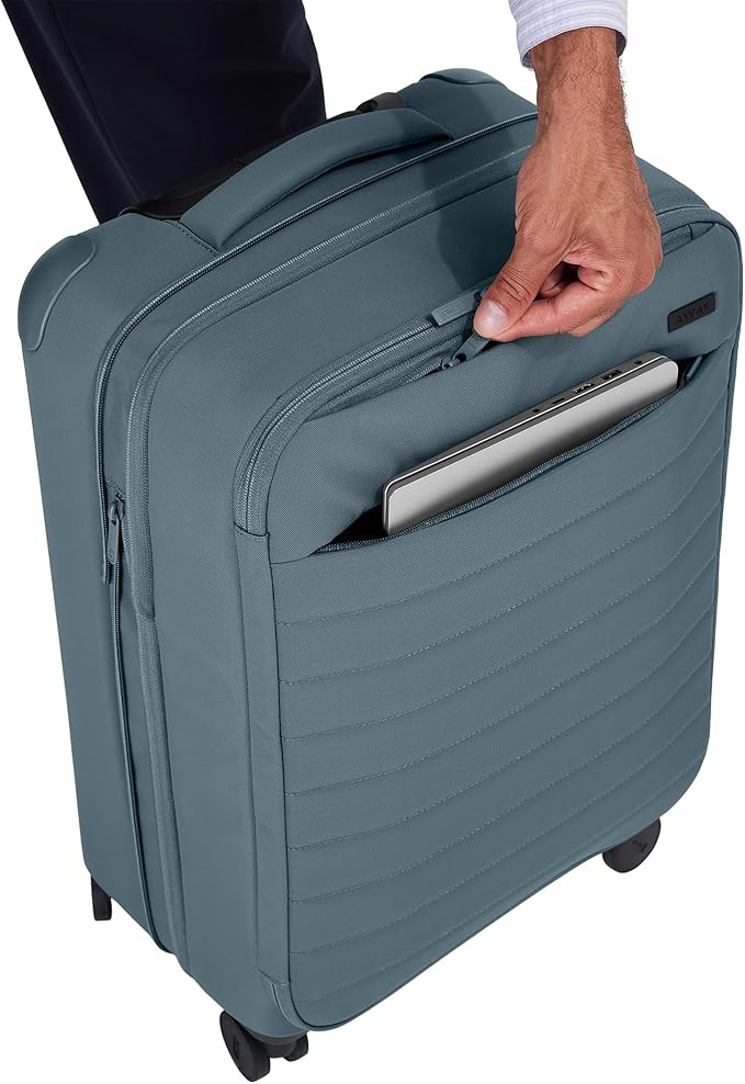 Away Softside Bigger Carry-On Suitcase, 23 Inch Lightweight, Expandable High-Strength Nylon Luggage With Spinner Wheels, Meets Requirements for Most Major Airlines, Coast Blue