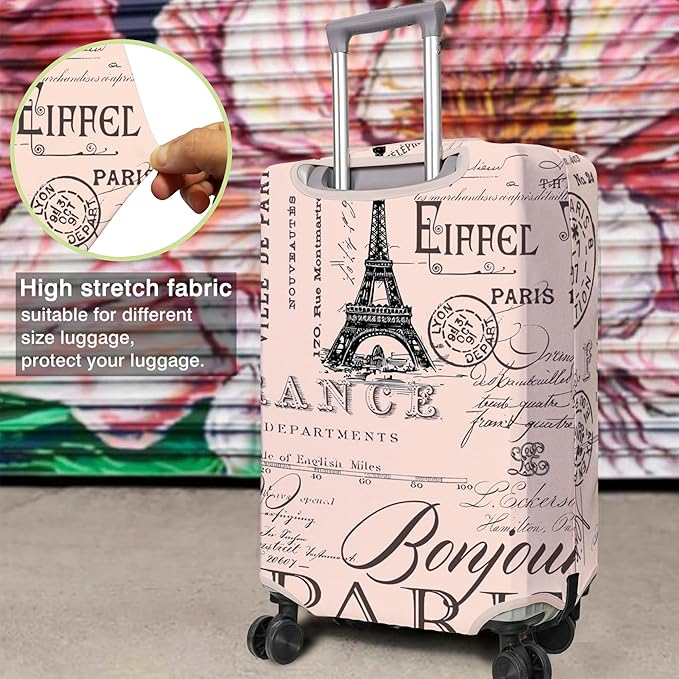 Travel Luggage Cover Suitcase Protector Fits 18-32 Inch Wheel Covers PatternedTravel Related Items Flower Luggage Protector Elastic S