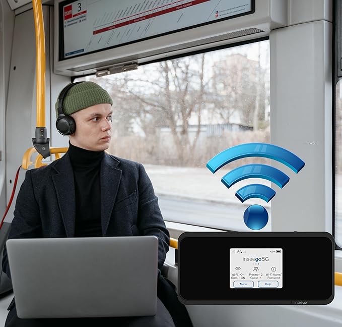 5G Mobile Portable WiFi | Verizon Wireless Jetpack Inseego MiFi M2100 | Free VPN Mobile Hotspot for Travel | Unlocked Globally | Speed Up to 2,7 Gbps | Use 8 hrs | EVDO-LINK Bundle - Verizon Sim Card