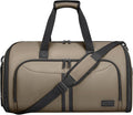 BALEINE Convertible Garment Bag with Shoe Compartment, 2 in 1 Carry on Garment Duffle Bags for Travel, Suit Bag for Men Women (Brown)