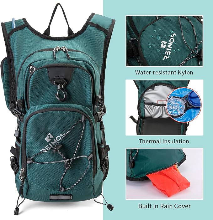 Hydration Backpack Pack with 2L Water Bladder 18L Hiking Backpack Women Men Lightweight Hydropack Insulated Daypack for Biking, Running, Festival