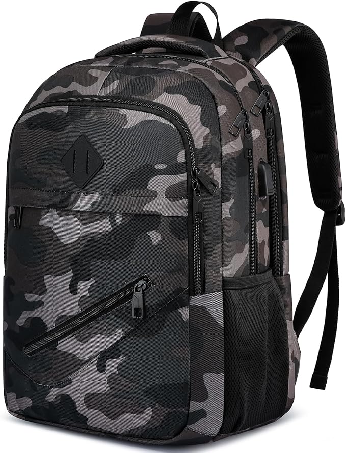 Backpack for Boys Men, School Backpack for Teens Girls, Lightweight Casual High School Bookbag, Daily-use Travel Laptop Backpack with USB Charging Port Fits 15.6 Inch Notebook