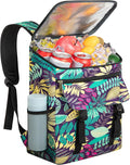 Cooler Backpack Soft Insulated Leak Proof 30 Cans Insulated Backpack Cooler Portable Picnic Camping Beach Hiking BBQ Lunch Backpack for Men and Women -Leaf Flowers