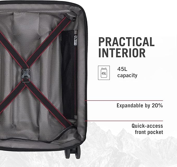 Victorinox Spectra 3.0 Frequent Flyer Plus Carry-On - Modern Hardside Carry-On Luggage - Rolling Suitcase with Spinner Wheels - Holds Travel Accessories - 45 Liters, Red