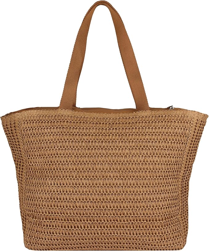 Roxy Women's Beach Tote Bag | Travel | Vacation | Straw | Lightweight | Breathable