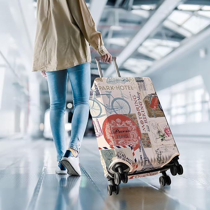 Travel Luggage Cover Suitcase Protector Fits 18-32 Inch Wheel Covers PatternedTravel Related Items Flower Luggage Protector Elastic S