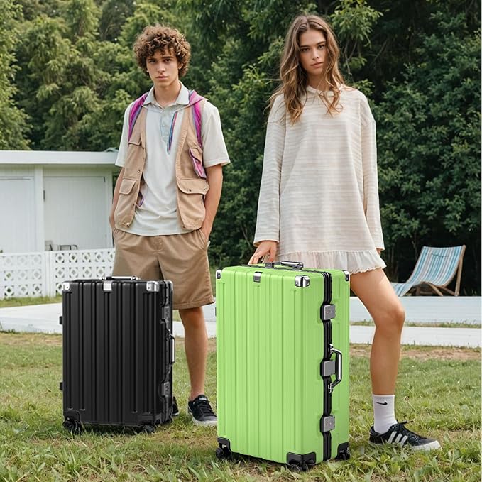 Krute Aluminum Frame Carry On Luggage 20 Inch Zipperless Luggages USB Charger Hardside PC Suitcase With Spinner Wheels Airline Approved Hard Shell Suitcases with TSA Lock (1 Piece)