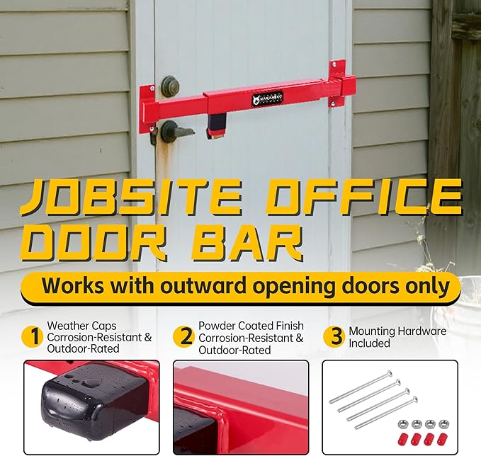 Door Security Bar-by NAKANEKO The Entire Width of Your Outward Opening Front Door-Safe Jobsite Office bar. 2500 pounds of Resistance Fits Doors 33"-40" Wide.(Combination Lock)
