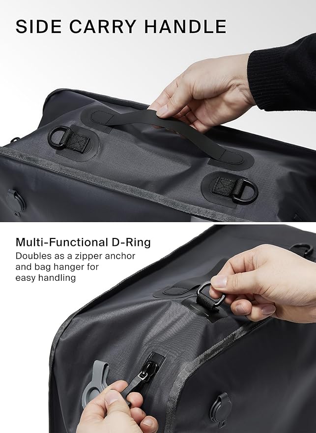 Black Voyage Reusable Vacuum Compression Travel Bag for Carry-On Suitcase and Backpack, Recycled IP67 Waterproof Space Saver Airback Vacpack (1-Pack, 21L - Pump Included)