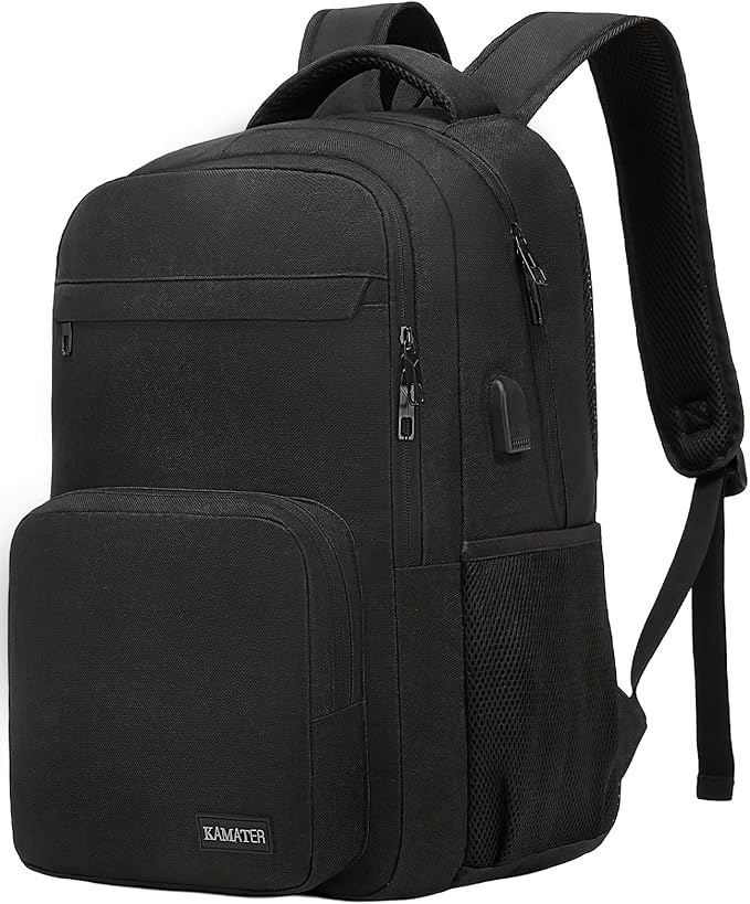 Black Backpack for School, college Backpack for Teens,Students, with 17.3 inch Laptop Sleeve Back Pack for Boys, Large Computer Back Pack with Compartments for Men & Women