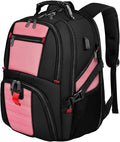 YOREPEK Travel Backpack, Extra Large 50L Laptop Backpacks for Men Women, Water Resistant College Backpack Airline Approved Business Work Bag with USB Charging Port Fits 17 Inch Computers, Pink