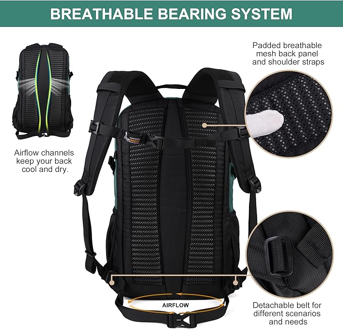 MOUNTAINTOP Hiking Backpack,25L Camping Backpack, Men Women Hiking Daypack Lightweight Travel Backpack for Camping Climbing Skiing Cycling
