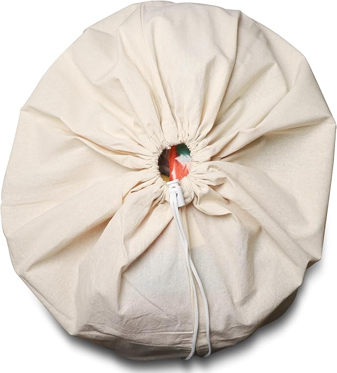 Vintage Vista 100% Cotton Laundry Bag with Drawstring Closure (Set of 4) - Reusable & Washable Travel Laundry Bags for Dirty Clothes - Canvas Drawstring Bags - Laundromat Bag Multipack (Natural Color)