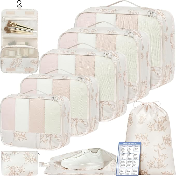 BAGAIL 9 Set Packing Cubes Luggage Packing Organizers for Travel Accessories