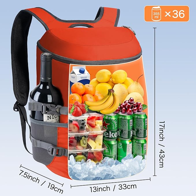 N NEVO RHINO Backpack Coolers Insulated Leak Proof 36/54 Cans,Portable Lightweight Waterproof Insulated Cooler Backpack for Men & Women Ideal for Camping,Travel,Beach,Picnics,Lunch & Day Trips