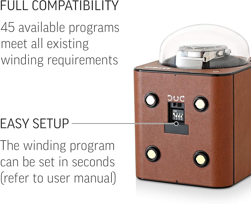 Watch Winder for Automatic Watch with Vertical Rotor Stop (with AC Adapter)