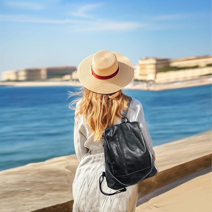 Women Backpack Purse PU Leather Anti-theft Casual Shoulder Bag Fashion Ladies Satchel Bags