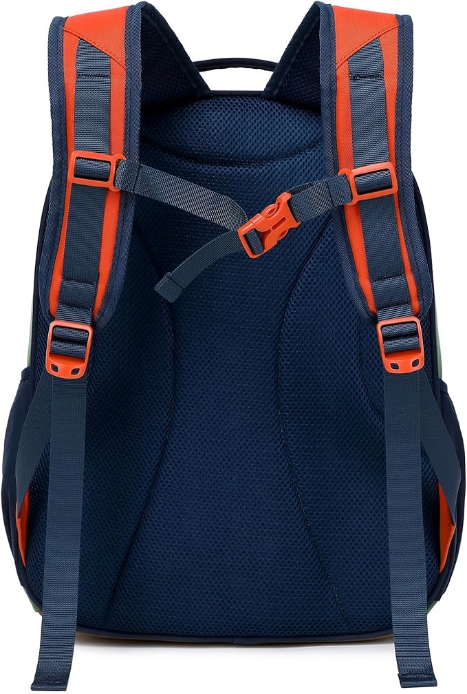 Lightweight Kids Backpack for School Kindergarten Elementary Backpacks for Boys Ages 6-8-10(Orange Blue)