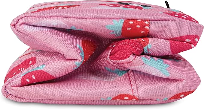 PackIt Freezable Snack Box, Sweet Strawberry, Built with ECOFREEZE Technology, Collapsible, Zip Closure with Buckle Handle, Designed For Work Snacks, Fresh Snacks On the Go, Adults, and All Ages