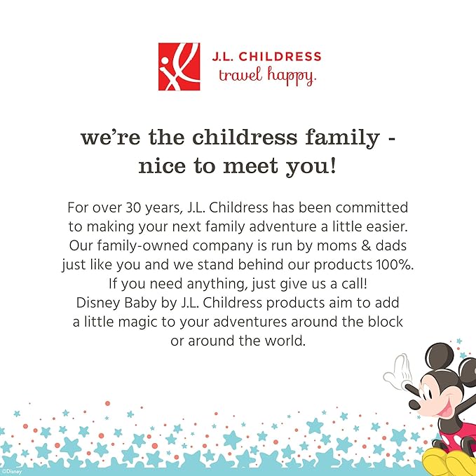 J.L. Childress Disney Baby Gate Check Bag for Umbrella Strollers - Travel Bag for Airplane, Fits Most Single Umbrella Baby Strollers, Airport Accessories for Gate Check - Mickey Mouse, Red