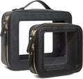 Travel Clear Makeup Bag Set, TSA Approved Cosmetic Bag Case with Zipper Portable Makeup Pouch Toiletry Bag Women Traveling Cosmetic Organizer Storage Bag Car Organizer Car Essentials for Women