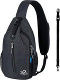 WATERFLY Crossbody Sling Backpack Sling Bag Travel Hiking Chest Bag Daypack