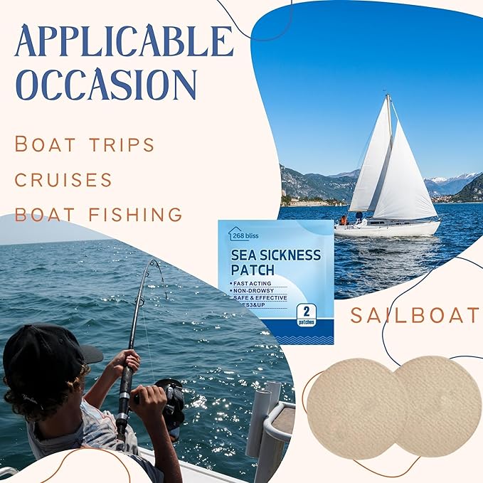 Sea Sickness Patch for Cruise - Cruise Must Haves - Cruise Ship Essentials for Carnival, Princess, Norwegian, Holland America, MSC & Major Cruise Lines-Travel Essentials for Adults and Kids