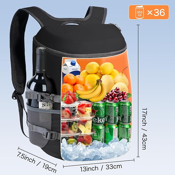 N NEVO RHINO Backpack Coolers Insulated Leak Proof 36/54 Cans,Portable Lightweight Waterproof Insulated Cooler Backpack for Men & Women Ideal for Camping,Travel,Beach,Picnics,Lunch & Day Trips