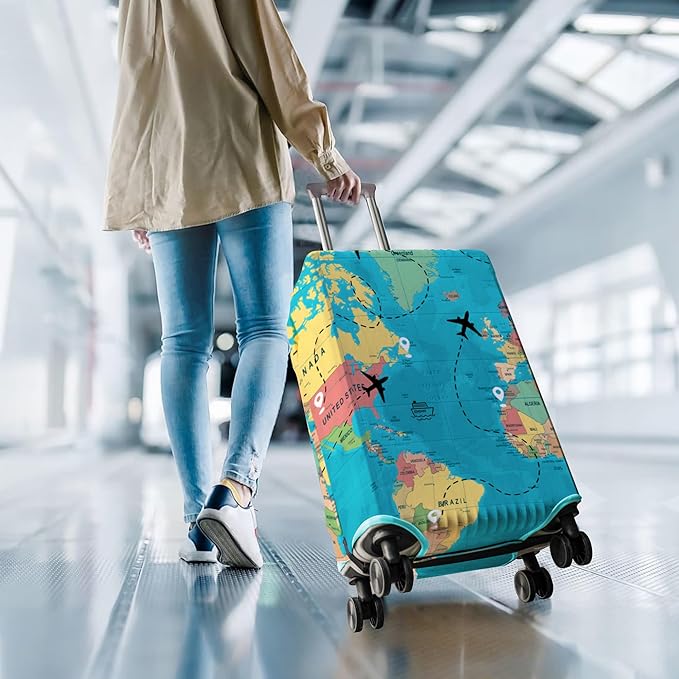 Travel Luggage Cover Suitcase Protector Fits 18-32 Inch Wheel Covers PatternedTravel Related Items Flower Luggage Protector Elastic XL
