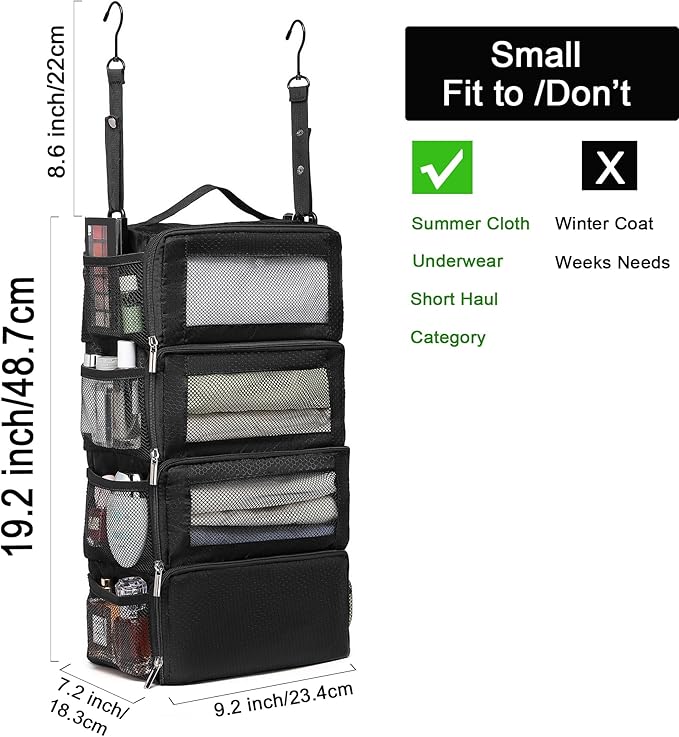 Suitcase Organizer Travel Bags Organizer for Luggage Compression Hanging Packing Cubes for Travel Carry on Closet (Bag Only)