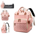 Diaper Bag, Backpack with Changing Station, Waterproof Baby Bag for Boys & Girls, USB Charging Port for Parents, Travel Backpack Baby Essentials & Lovely Baby Shower Gifts, Pink
