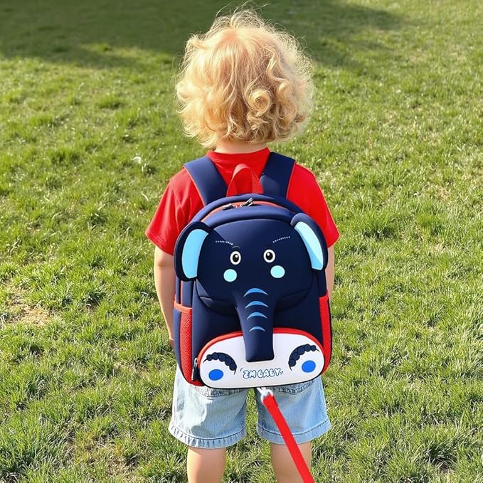 Padgene Toddler Harness Backpacks Safety Leash Kids Anti Lost Kindergarten Preschool Backpack Neoprene Lightweight Animal Schoolbag 3D Cartoon Dinasour Mini Travel Bag for Boys Girls Ages 3-5