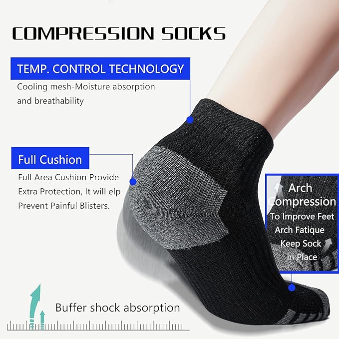Iseasoo Copper Compression Socks for Men & Women – Plantar Fasciitis Relief, Ankle Support & Circulation – Running & Recovery