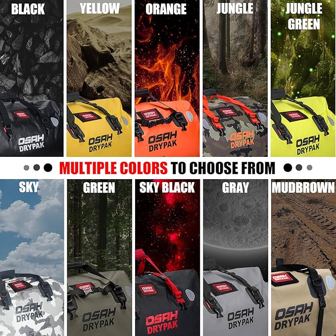 Waterproof Duffel& Luggage Bag - Motorcycle Dry Bag Tail Saddle Bags with Roll Top Closure,Large Storage Space,for Camping, Kayaking, Fishing & Traveling(Sky, 25L)