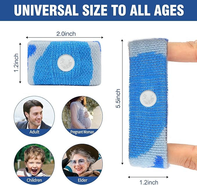 Motion Sickness Bands Anti Nausea Wristband for Adult and Kids Morning Sickness Relief for Pregnant Women Acupressure Nausea Relief for Car, Sea, Air Sickness - 2 Pairs Camo Blue, Camo Blue