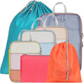 Cambond Compression Packing Cubes for Travel - 7 Set Multi-color See Through Mesh Compression Cubes for Travel Essentials, Space Saving Luggage Packing Organizers Bags for Carry on Suitcases