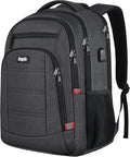 Backpack for Men,School Backpack for boys teens with USB Charging Port,Water Resistant Backpacks for School, Business Work College bookbag,book bag Fits 15.6 Inch,Black Back Pack