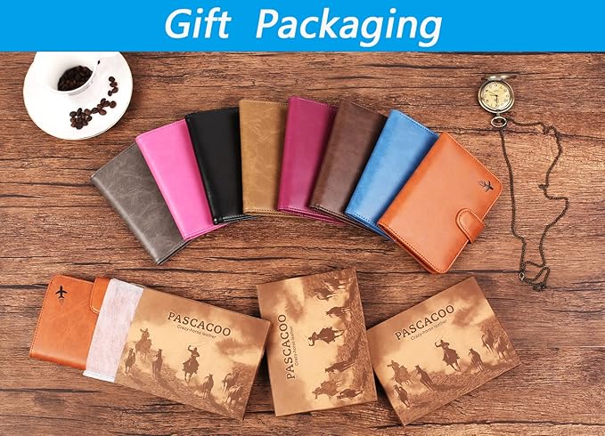 Passport Holder Cover Wallet RFID Blocking Leather Card Case Travel Accessories for Women Men (#Claybank)