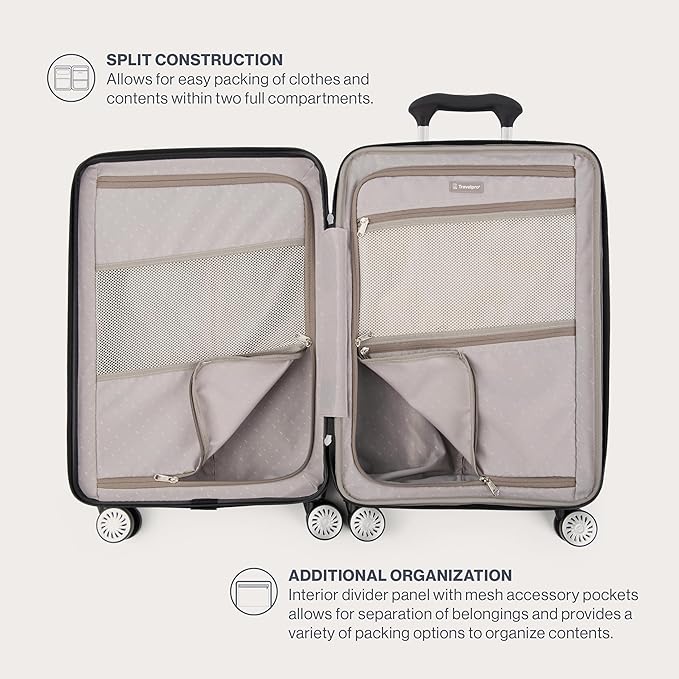 Travelpro Pathways 3 Hardside Expandable Luggage, 8 Spinner Wheels, Lightweight Hard Shell Suitcase, Cloud Grey, Checked Large 28 Inch