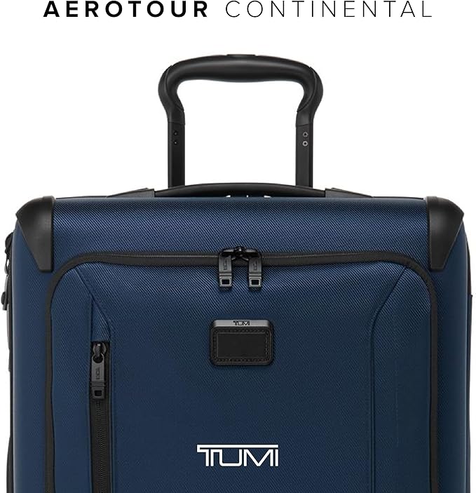 TUMI - Aerotour 4 Wheel Expandable Luggage - Men's and Women's Lightweight Business and Leisure Travel Suitcase - 21.75" Continental Expandable Carry-On, Navy