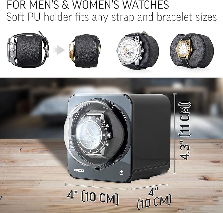 Watch Winder for Automatic Watch with Vertical Rotor Stop (with AC Adapter)