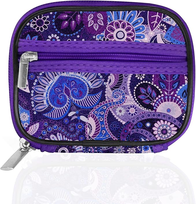 Serfeymi Weekly Travel Pill Organizer Case for Purse with Removable 7 Day Box, Fashionable Pill Container for Medicine, Vitamin, Supplement - Purple 01