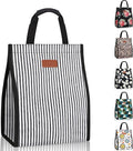 Lunch Bags for Women Insulated Reusable Lunch Tote with Internal Pocket, Lunch Tote bag for Work (Stripe)