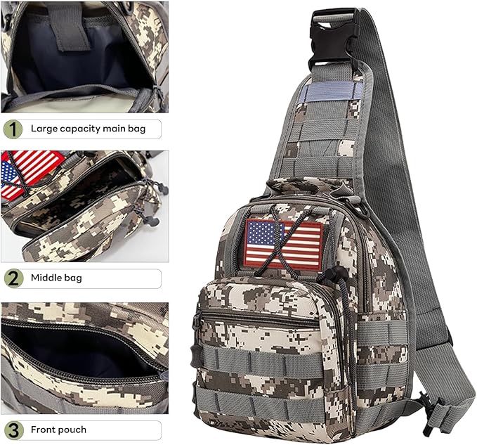 80L 2Pcs Hiking Backpack for Men with Sling Tactical Backpack - Rucksack Molle Military Tactical Waterproof Lightweight Camping Backpack 3 Day Assault Pack for Travel, Climbing, Backpacking