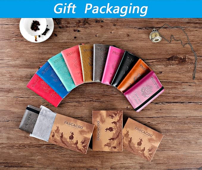 Passport Holder Cover Wallet Travel Essentials RFID Blocking Leather Card Case International Must Haves Travel Accessories for Women Men(101#Brown)