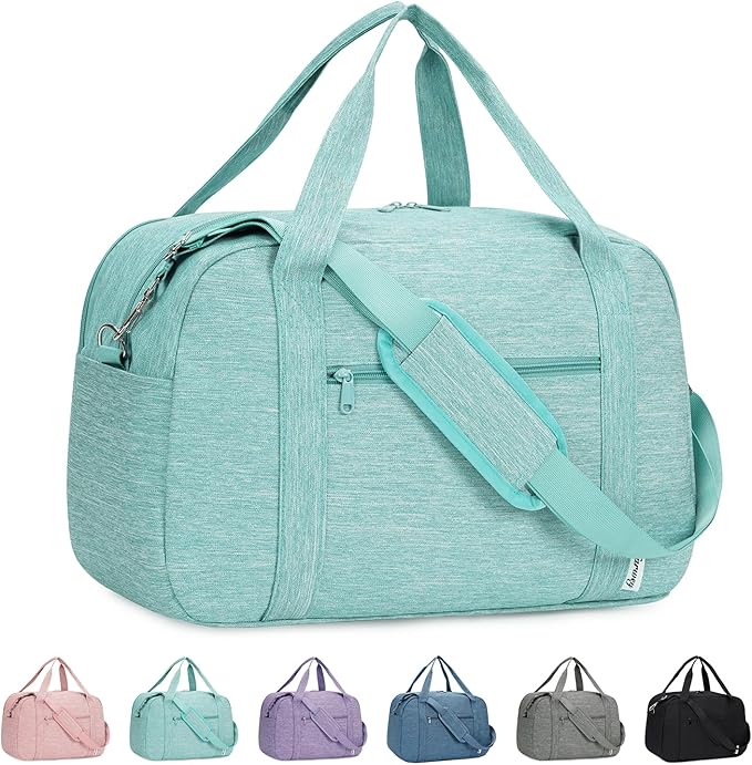 Narwey 18" Carry on Bag with Laptop Compartment 14 Inch Travel Duffel Bag for Spirit Airlines Personal Item Bag Overnight Weekender Bag with Wet Pocket for Women and Men (Mint Green)