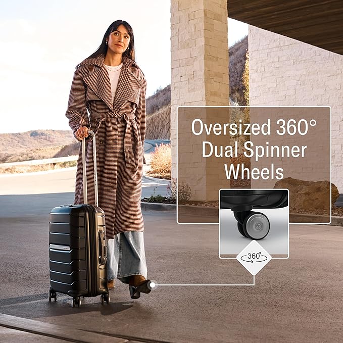 Samsonite Freeform Hardside Carry-On Luggage with Spinner Wheels - Hardshell Suitcase - TSA, Airline-Approved - Expandable Hard Shell, Smooth Rolling Wheels for Lightweight Travel - Navy