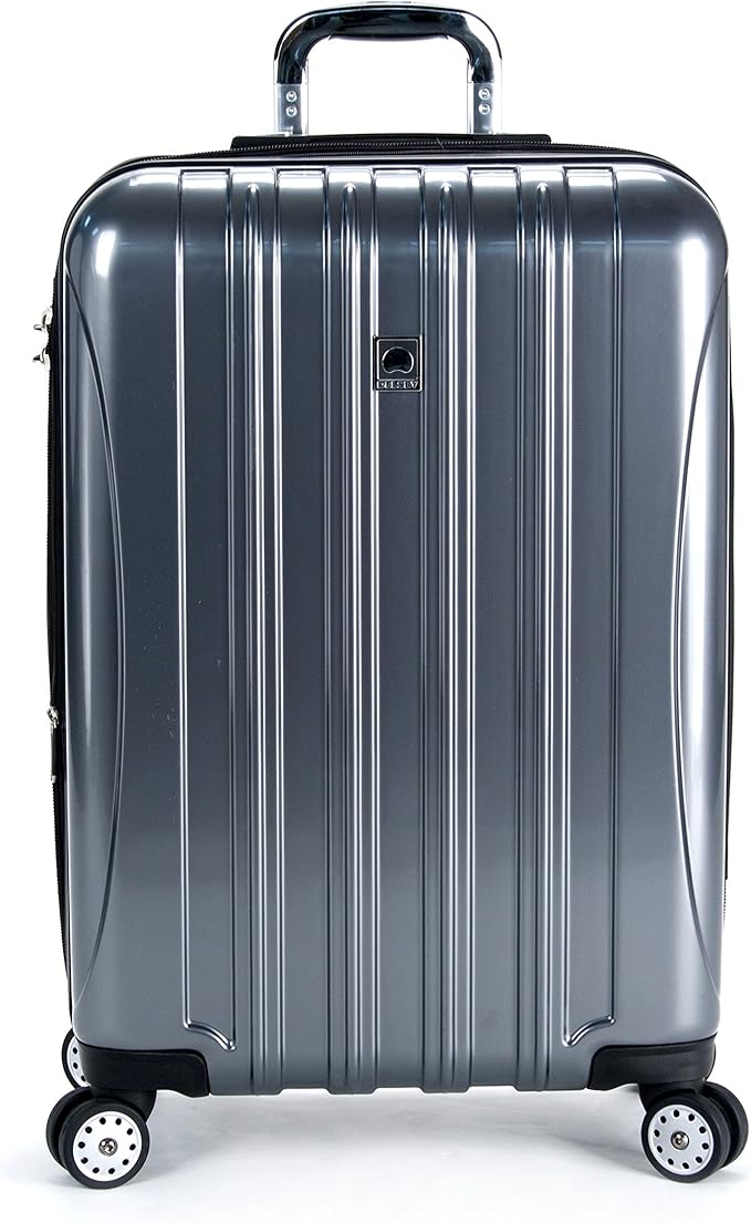 Delsey Luggage Aero 3 Piece Set (21"/25"/29") Spinner Suitcase (Platinum)
